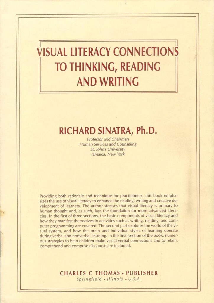 Visual literacy connections to thinking, reading, and writing book cover.